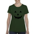 thumbnail image 1 of MmF - Women's T-Shirt Short Sleeve - Halloween Halloween Pumpkin Face in Black, 1 of 5