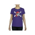 thumbnail image 1 of MmF - Women's T-Shirt Short Sleeve - Halloween Jolly Roger Skull Crossbones, 1 of 5