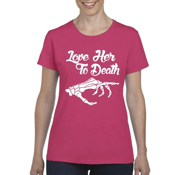 MmF - Women's T-Shirt Short Sleeve - Halloween Love Her to Death Matching Halloween Couple