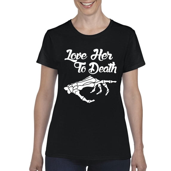 MmF - Women's T-Shirt Short Sleeve - Halloween Love Her to Death Matching Halloween Couple