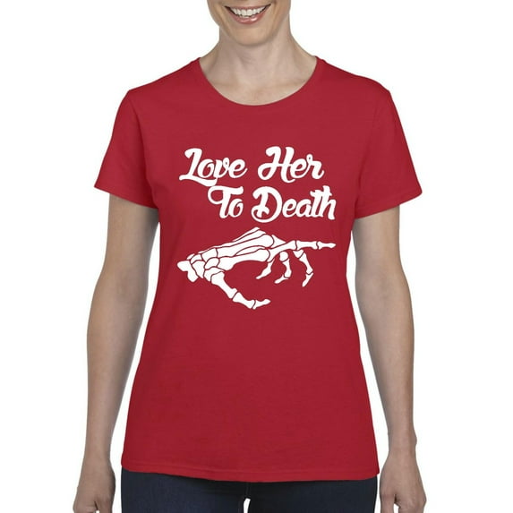 MmF - Women's T-Shirt Short Sleeve - Halloween Love Her to Death Matching Halloween Couple