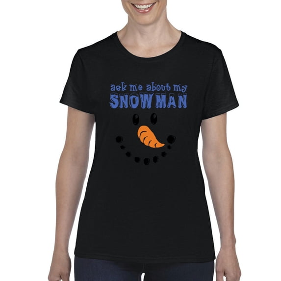 MmF - Women's T-Shirt Short Sleeve - MY XMAS SNOWMAN FLIP UP