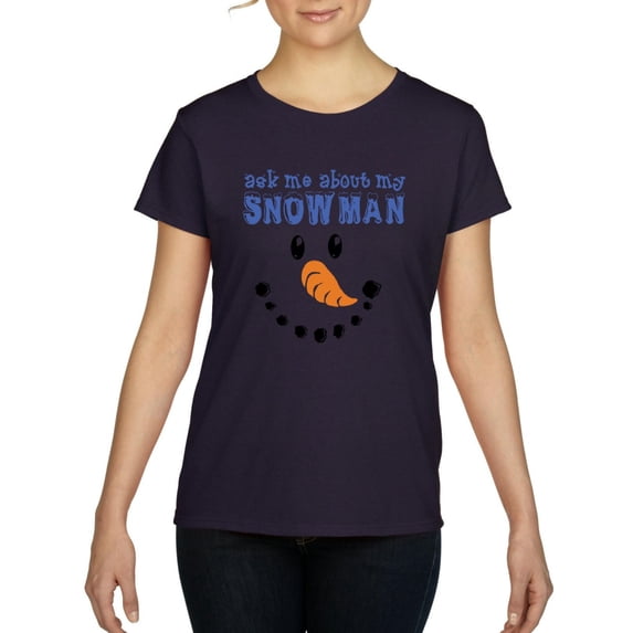 MmF - Women's T-Shirt Short Sleeve - MY XMAS SNOWMAN FLIP UP