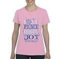 thumbnail image 1 of MmF - Women's T-Shirt Short Sleeve - PEACE HOPE LOVE JOY, 1 of 5