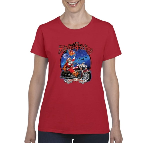 MmF - Women's T-Shirt Short Sleeve - SEASONS GREETINGS HAPPY HOLIDAYS