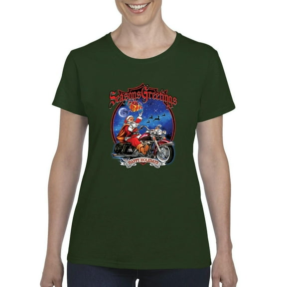 MmF - Women's T-Shirt Short Sleeve - SEASONS GREETINGS HAPPY HOLIDAYS