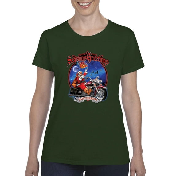 MmF - Women's T-Shirt Short Sleeve - SEASONS GREETINGS HAPPY HOLIDAYS