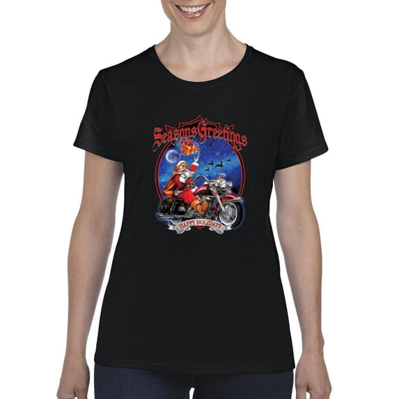 MmF - Women's T-Shirt Short Sleeve - SEASONS GREETINGS HAPPY HOLIDAYS