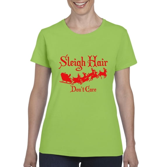 MmF - Women's T-Shirt Short Sleeve - SLEIGH HAIR DON'T CARE