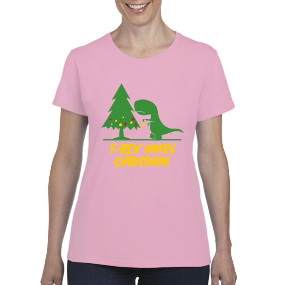 MmF - Women's T-Shirt Short Sleeve - XMAS DINOSAUR