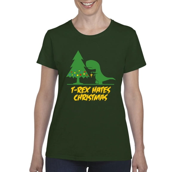 MmF - Women's T-Shirt Short Sleeve - XMAS DINOSAUR