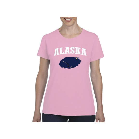 MmF - Women's T-Shirt Short Sleeve, up to Women Size 3XL - Alaska Flag