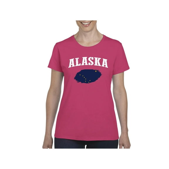 MmF - Women's T-Shirt Short Sleeve, up to Women Size 3XL - Alaska Flag