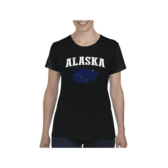 MmF - Women's T-Shirt Short Sleeve, up to Women Size 3XL - Alaska Flag