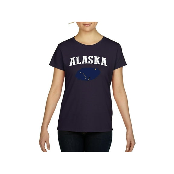 MmF - Women's T-Shirt Short Sleeve, up to Women Size 3XL - Alaska Flag