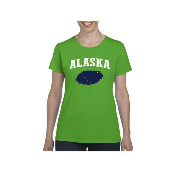 MmF - Women's T-Shirt Short Sleeve, up to Women Size 3XL - Alaska Flag
