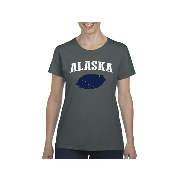MmF - Women's T-Shirt Short Sleeve, up to Women Size 3XL - Alaska Flag