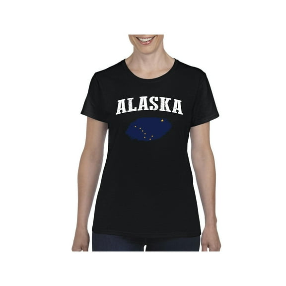 MmF - Women's T-Shirt Short Sleeve, up to Women Size 3XL - Alaska Flag