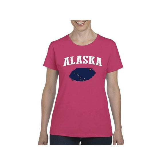 MmF - Women's T-Shirt Short Sleeve, up to Women Size 3XL - Alaska Flag