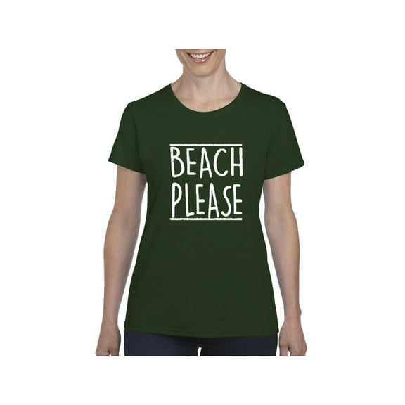 MmF - Women's T-Shirt Short Sleeve, up to Women Size 3XL - Beach Please