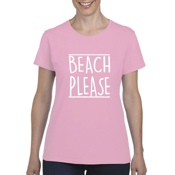 MmF - Women's T-Shirt Short Sleeve, up to Women Size 3XL - Beach Please