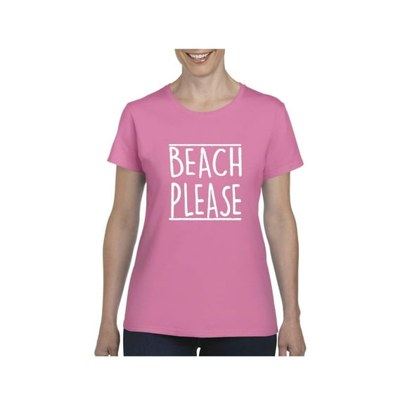 MmF - Women's T-Shirt Short Sleeve, up to Women Size 3XL - Beach Please