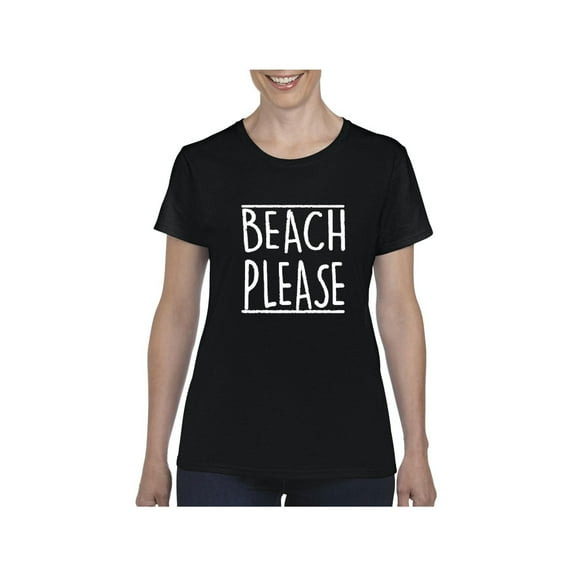MmF - Women's T-Shirt Short Sleeve, up to Women Size 3XL - Beach Please