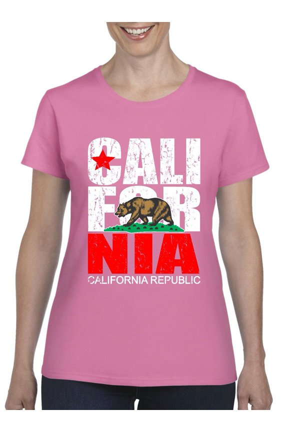 MmF - Women's T-Shirt Short Sleeve, up to Women Size 3XL - California Cali