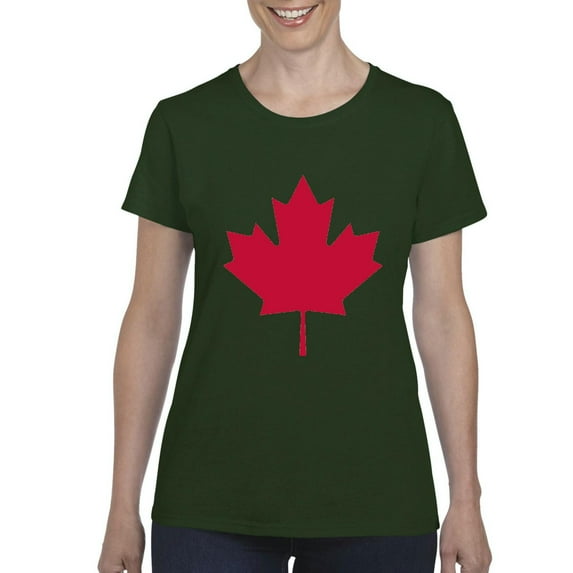 MmF - Women's T-Shirt Short Sleeve, up to Women Size 3XL - Canada Leaf