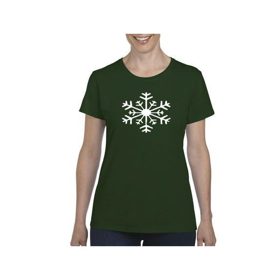 MmF - Women's T-Shirt Short Sleeve, up to Women Size 3XL - Christmas Snowflake