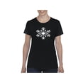 thumbnail image 1 of MmF - Women's T-Shirt Short Sleeve, up to Women Size 3XL - Christmas Snowflake, 1 of 5