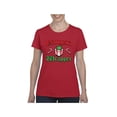 thumbnail image 1 of MmF - Women's T-Shirt Short Sleeve, up to Women Size 3XL - Christmas Wrapper, 1 of 5