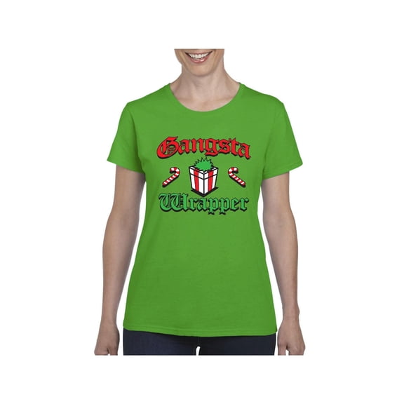 MmF - Women's T-Shirt Short Sleeve, up to Women Size 3XL - Christmas Wrapper