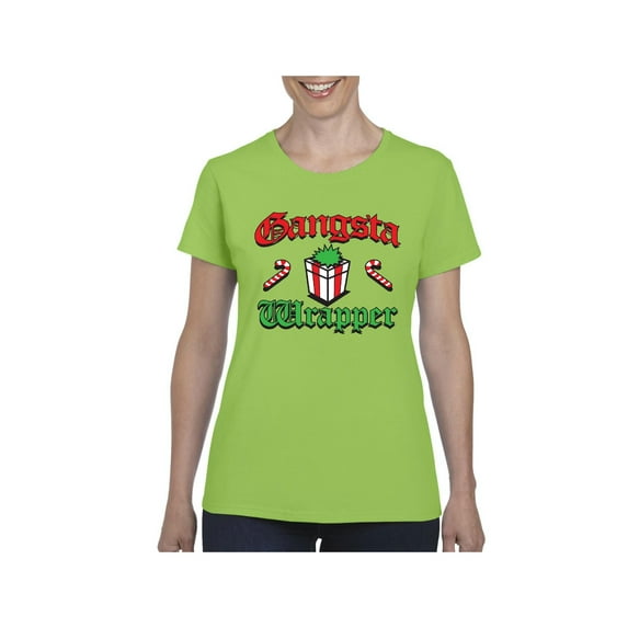 MmF - Women's T-Shirt Short Sleeve, up to Women Size 3XL - Christmas Wrapper
