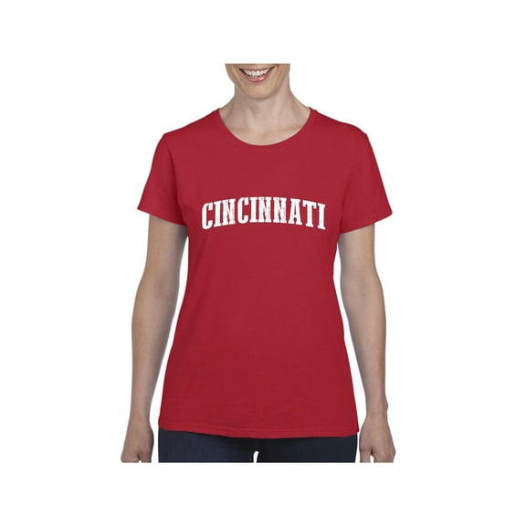 MmF - Women's T-Shirt Short Sleeve, up to Women Size 3XL - Cincinnati