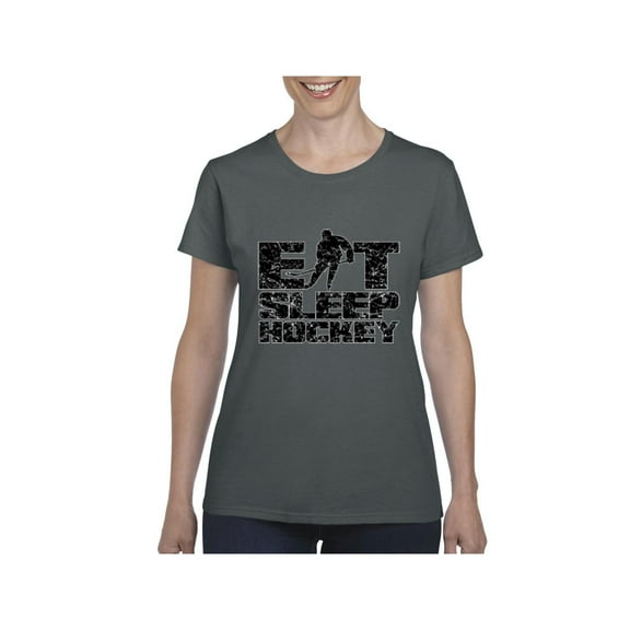 MmF - Women's T-Shirt Short Sleeve, up to Women Size 3XL - Eat Sleep Hockey