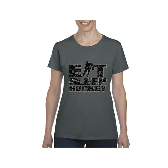 MmF - Women's T-Shirt Short Sleeve, up to Women Size 3XL - Eat Sleep Hockey