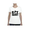 thumbnail image 1 of MmF - Women's T-Shirt Short Sleeve, up to Women Size 3XL - Eat Sleep Hockey, 1 of 5