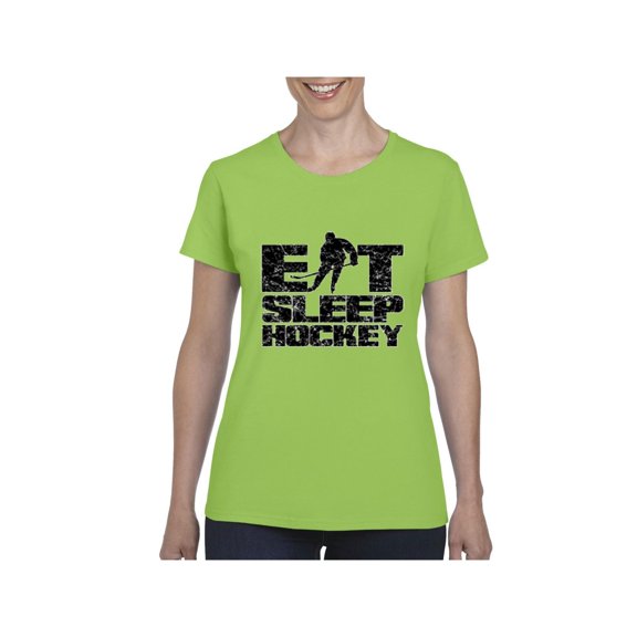 MmF - Women's T-Shirt Short Sleeve, up to Women Size 3XL - Eat Sleep Hockey