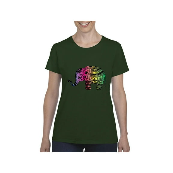 MmF - Women's T-Shirt Short Sleeve, up to Women Size 3XL - Elephant
