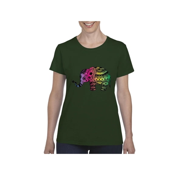 MmF - Women's T-Shirt Short Sleeve, up to Women Size 3XL - Elephant