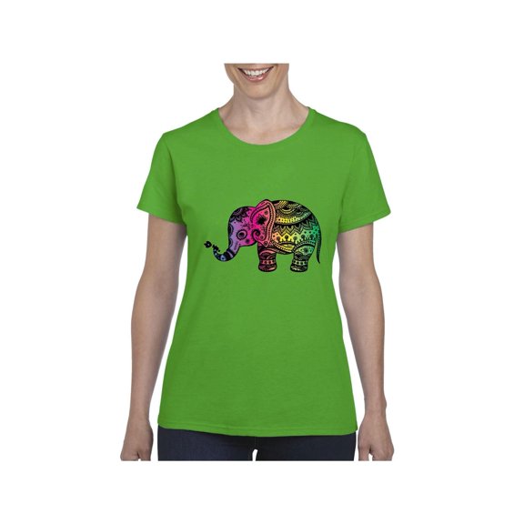 MmF - Women's T-Shirt Short Sleeve, up to Women Size 3XL - Elephant