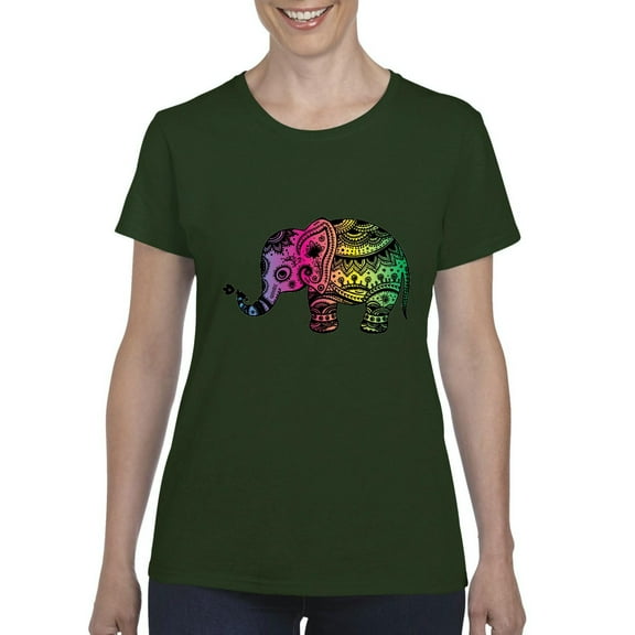 MmF - Women's T-Shirt Short Sleeve, up to Women Size 3XL - Elephant