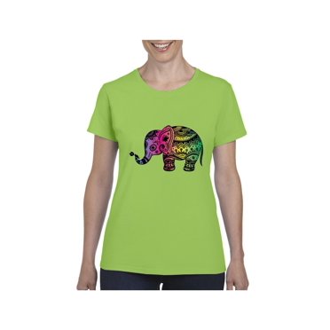 MmF - Women's T-Shirt Short Sleeve, up to Women Size 3XL - Elephant