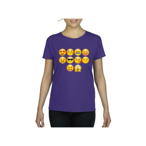 MmF - Women's T-Shirt Short Sleeve, up to Women Size 3XL - Emoji Entourage