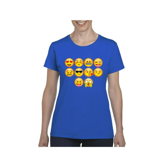 MmF - Women's T-Shirt Short Sleeve, up to Women Size 3XL - Emoji Entourage