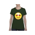 thumbnail image 1 of MmF - Women's T-Shirt Short Sleeve, up to Women Size 3XL - Emoji Heart-Shaped Eyes, 1 of 5