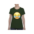 thumbnail image 1 of MmF - Women's T-Shirt Short Sleeve, up to Women Size 3XL - Emoji Laughing Tears, 1 of 5