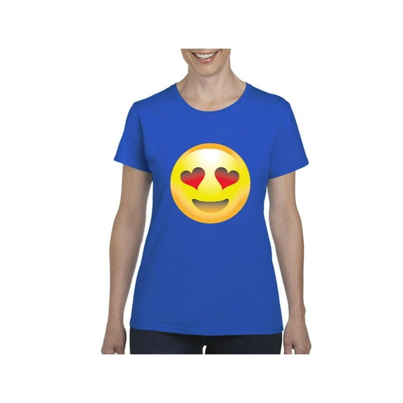Women's T-Shirt Short Sleeve - Emoji Smiling Face