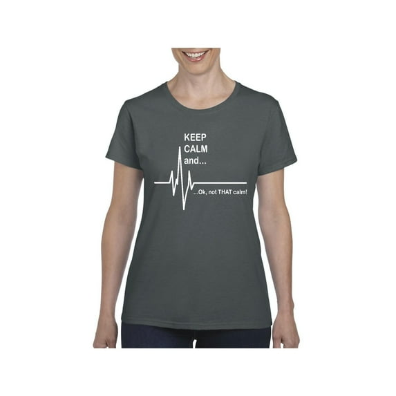 MmF - Women's T-Shirt Short Sleeve, up to Women Size 3XL - Keep Calm Ok Not That Calm